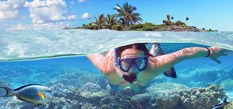Loisirs nautiques sur des rivages paradisiaques